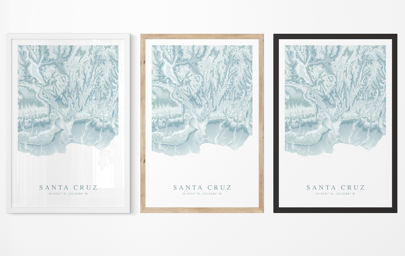 Santa Cruz CA Map Print