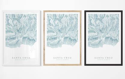 Santa Cruz CA Map Print