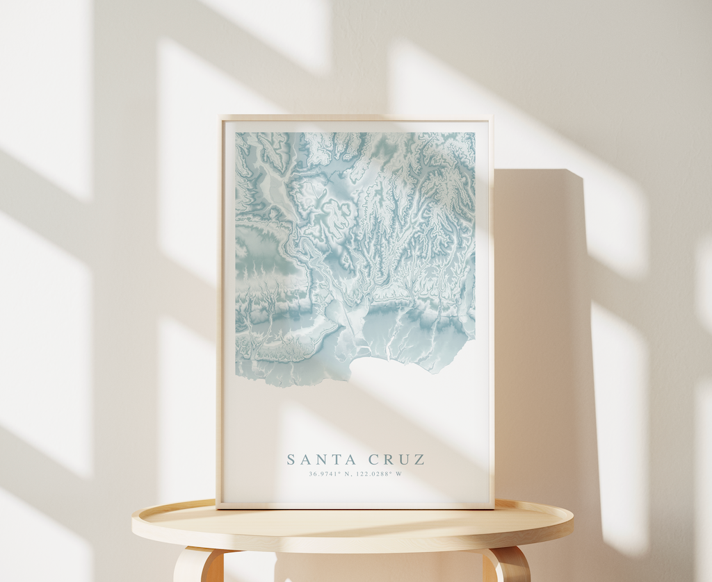 Santa Cruz CA Map Print