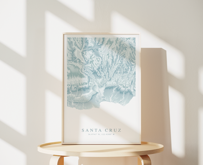 Santa Cruz CA Map Print