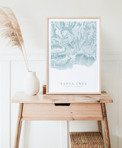 Santa Cruz CA Map Print