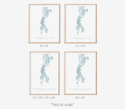 Tilgham Island Map Print