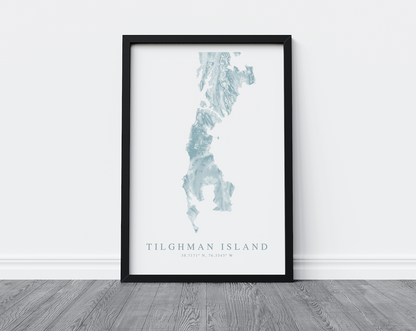 Tilgham Island Map Print