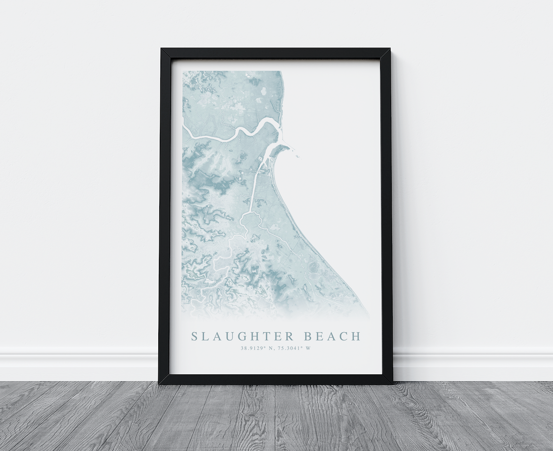 Slaughter Beach Map Print