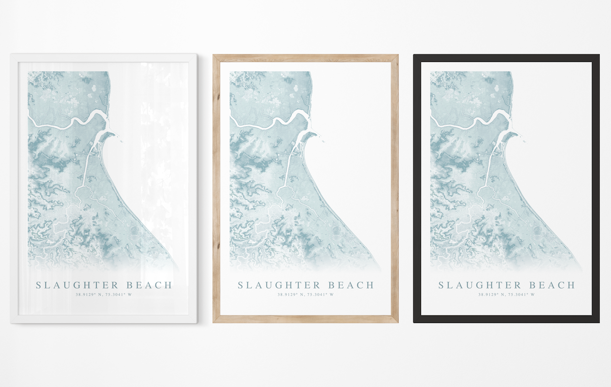 Slaughter Beach Map Print