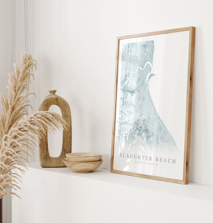Slaughter Beach Map Print