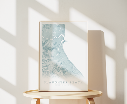 Slaughter Beach Map Print