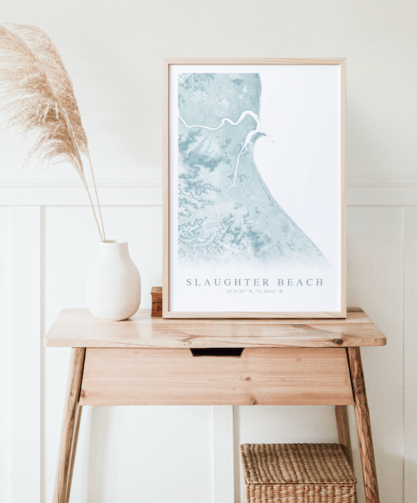 Slaughter Beach Map Print