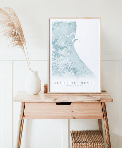 Slaughter Beach Map Print