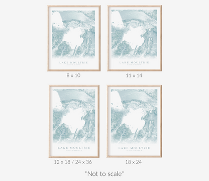 Lake Moultrie Map Print