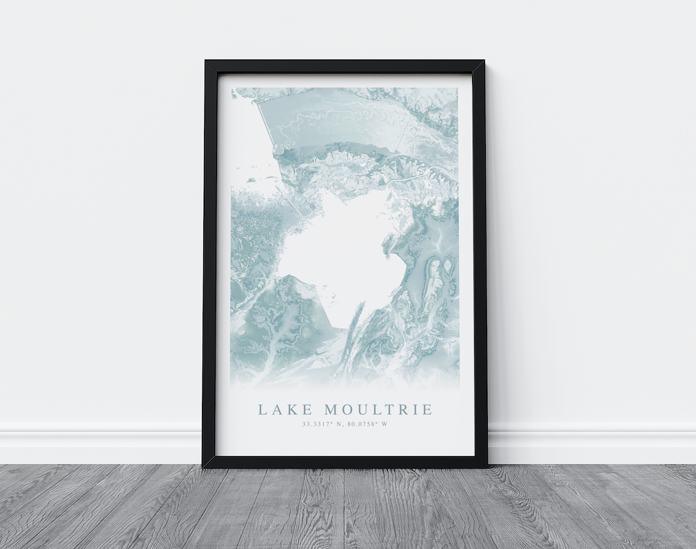 Lake Moultrie Map Print