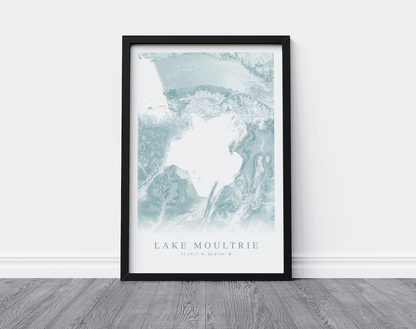 Lake Moultrie Map Print