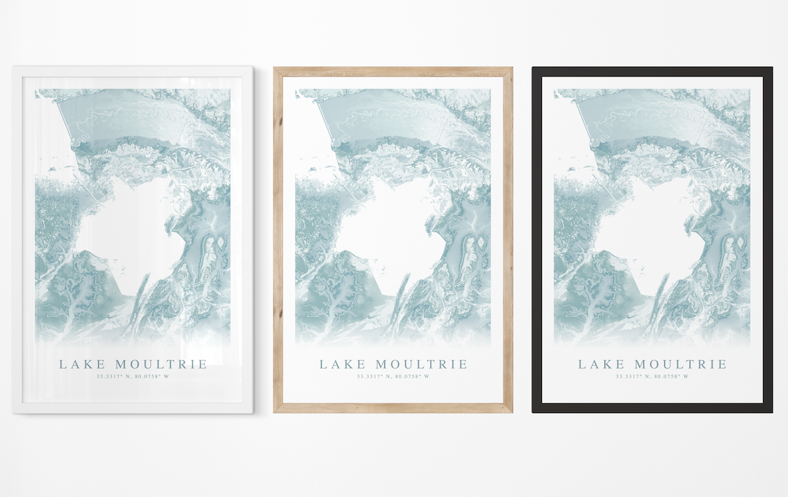 Lake Moultrie Map Print