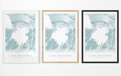 Lake Moultrie Map Print