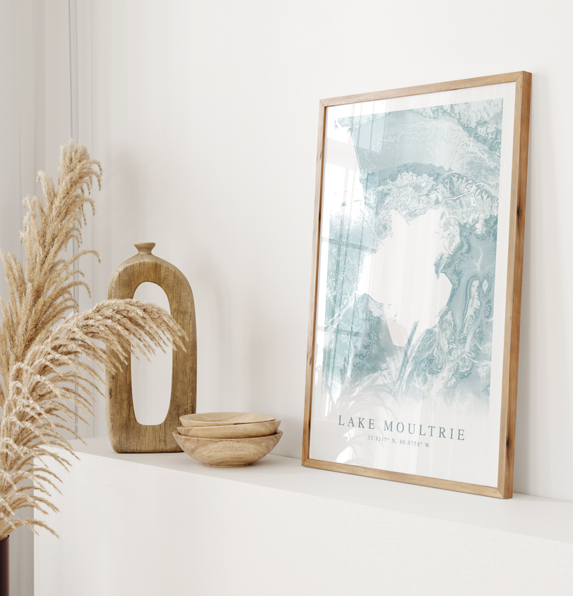 Lake Moultrie Map Print