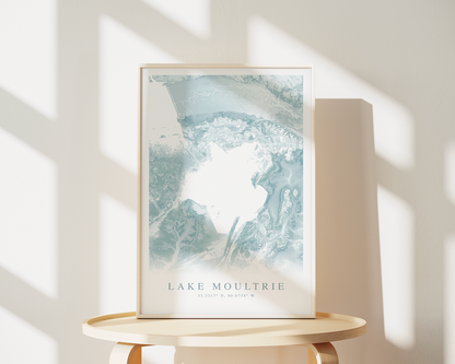 Lake Moultrie Map Print