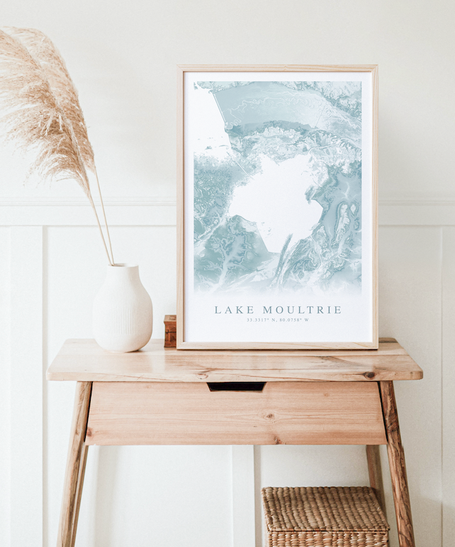 Lake Moultrie Map Print