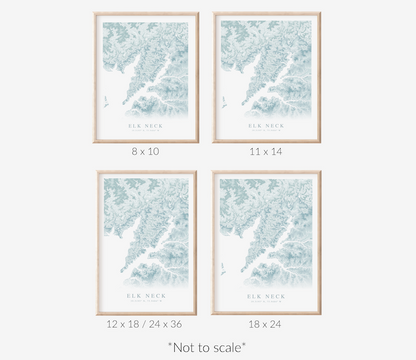 Elk Neck Map Print