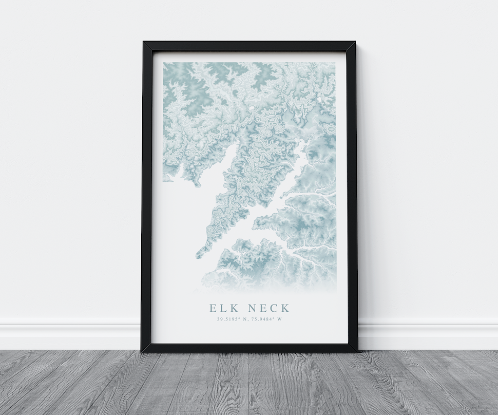 Elk Neck Map Print
