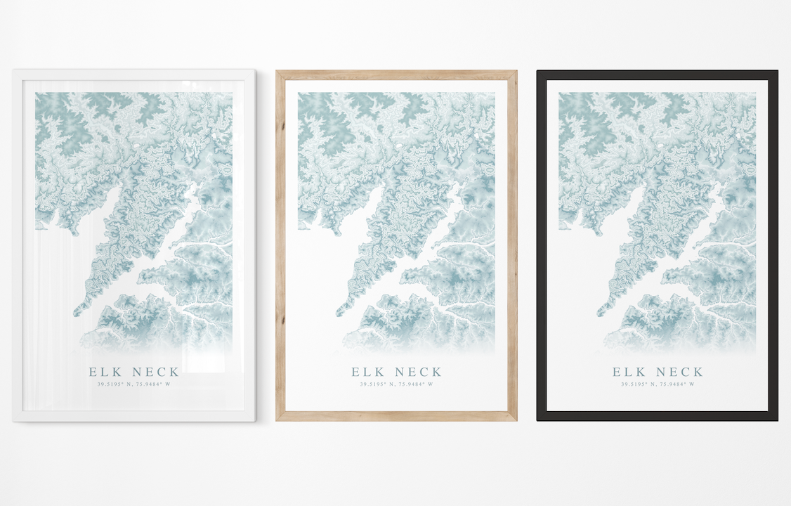 Elk Neck Map Print