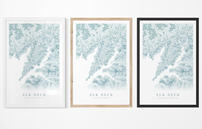 Elk Neck Map Print