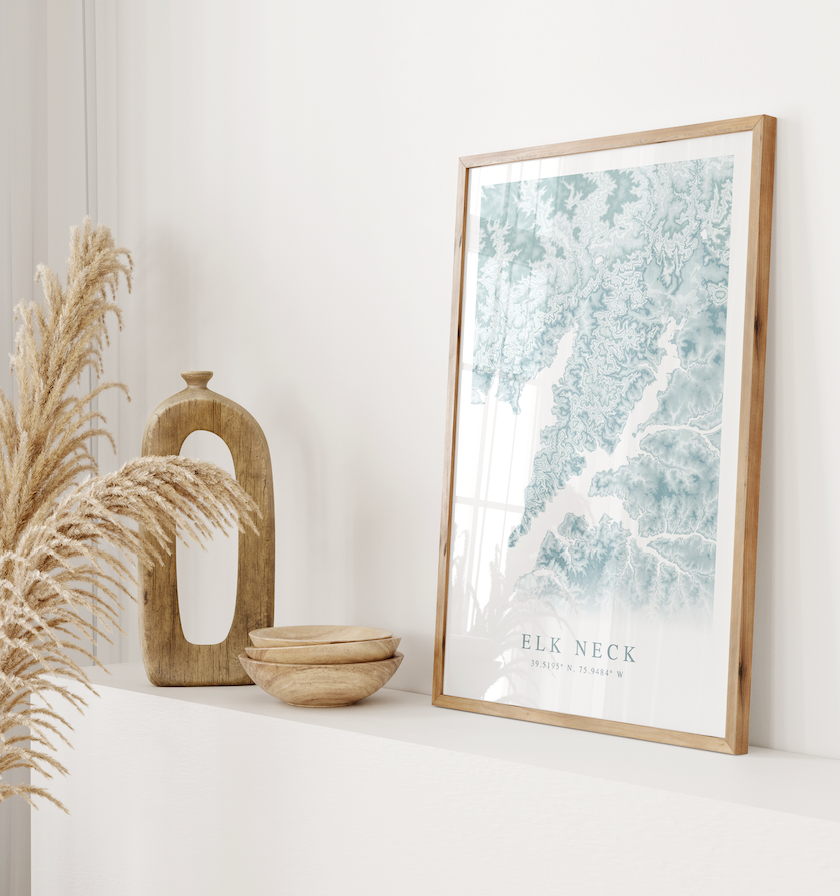 Elk Neck Map Print