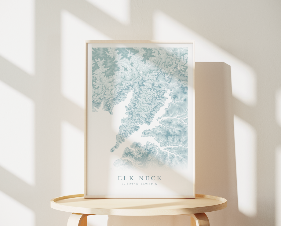 Elk Neck Map Print