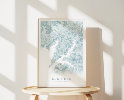 Elk Neck Map Print