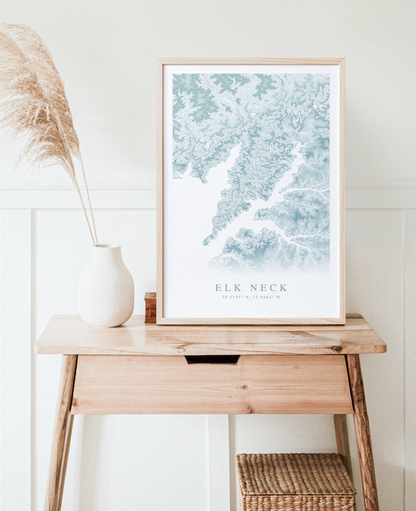 Elk Neck Map Print