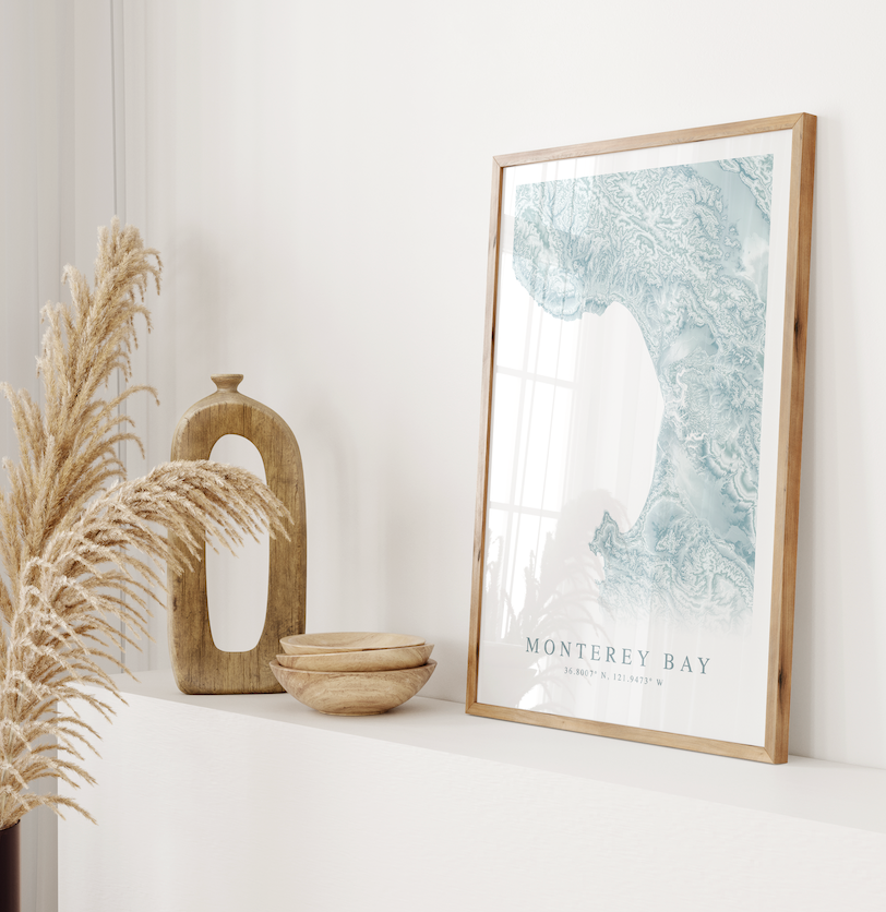 Monterey Bay Map Print