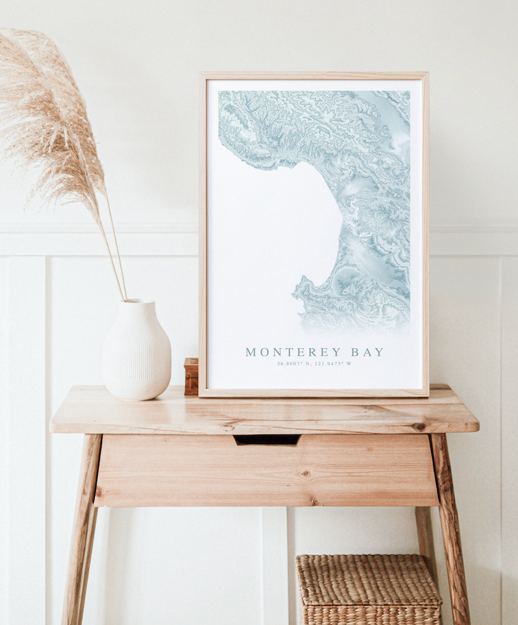 Monterey Bay Map Print