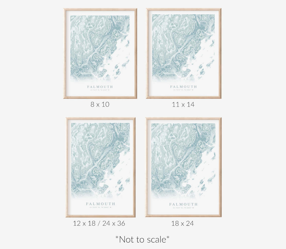 Falmouth ME Map Print