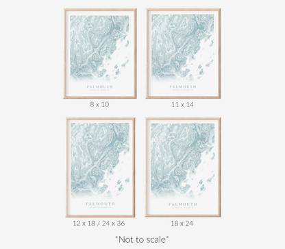 Falmouth ME Map Print