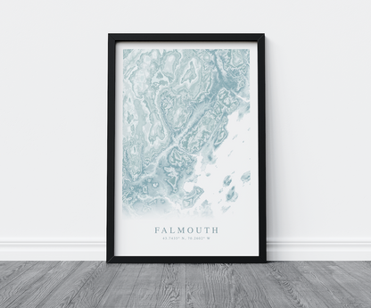Falmouth ME Map Print