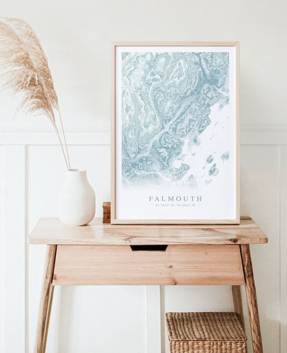 Falmouth ME Map Print