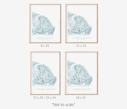 Lanikai Beach Map Print