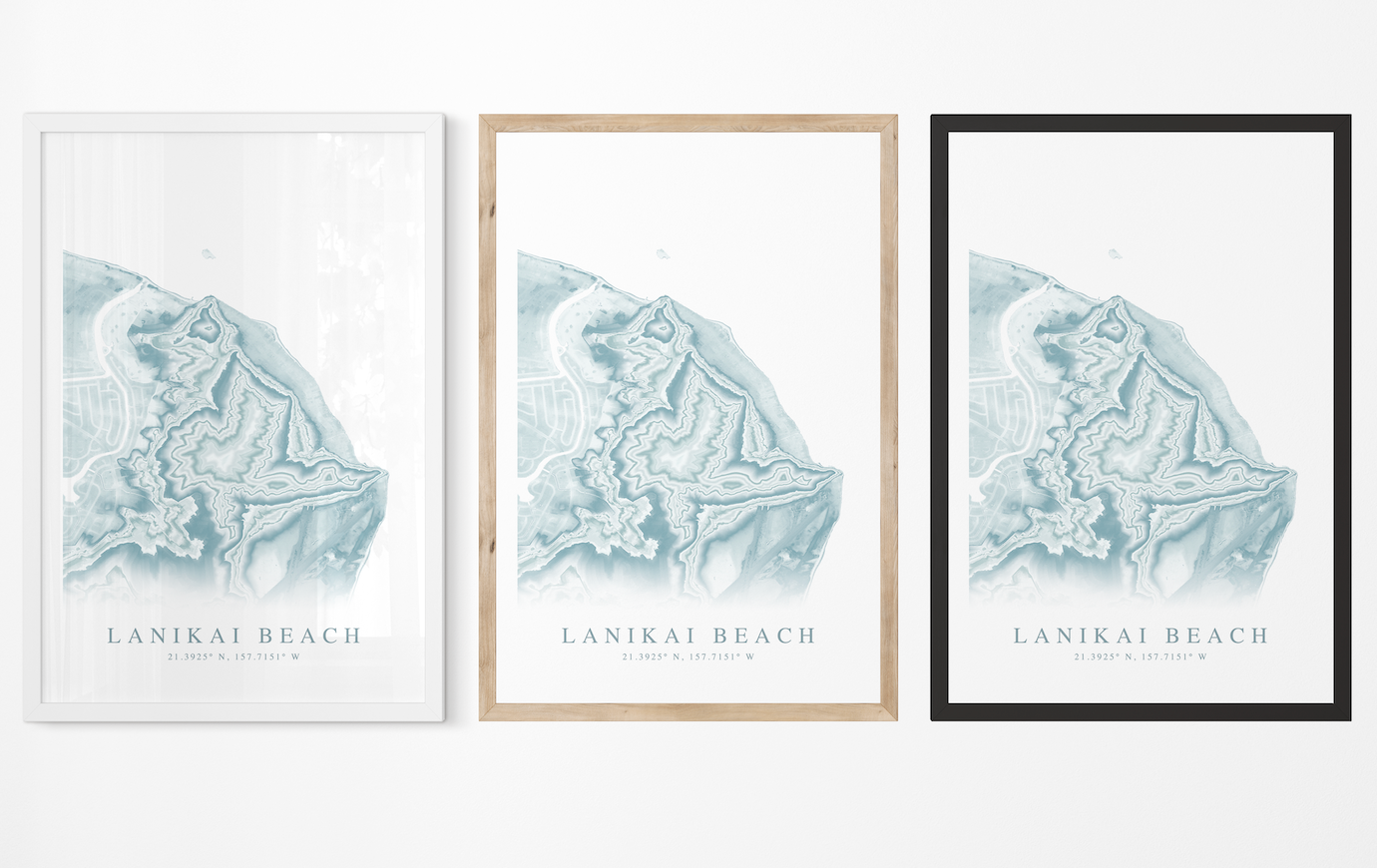 Lanikai Beach Map Print