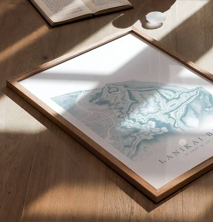 Lanikai Beach Map Print