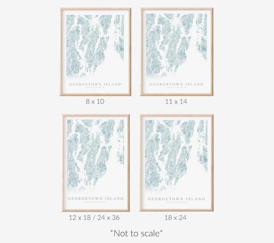 Georgetown Island ME Map Print
