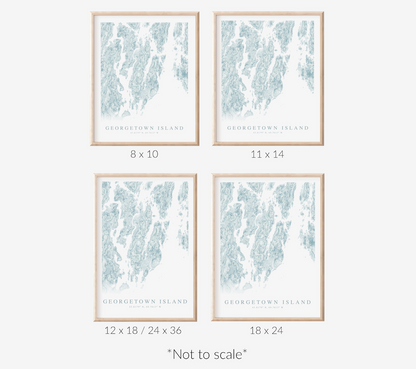 Georgetown Island ME Map Print