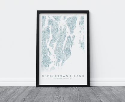 Georgetown Island ME Map Print