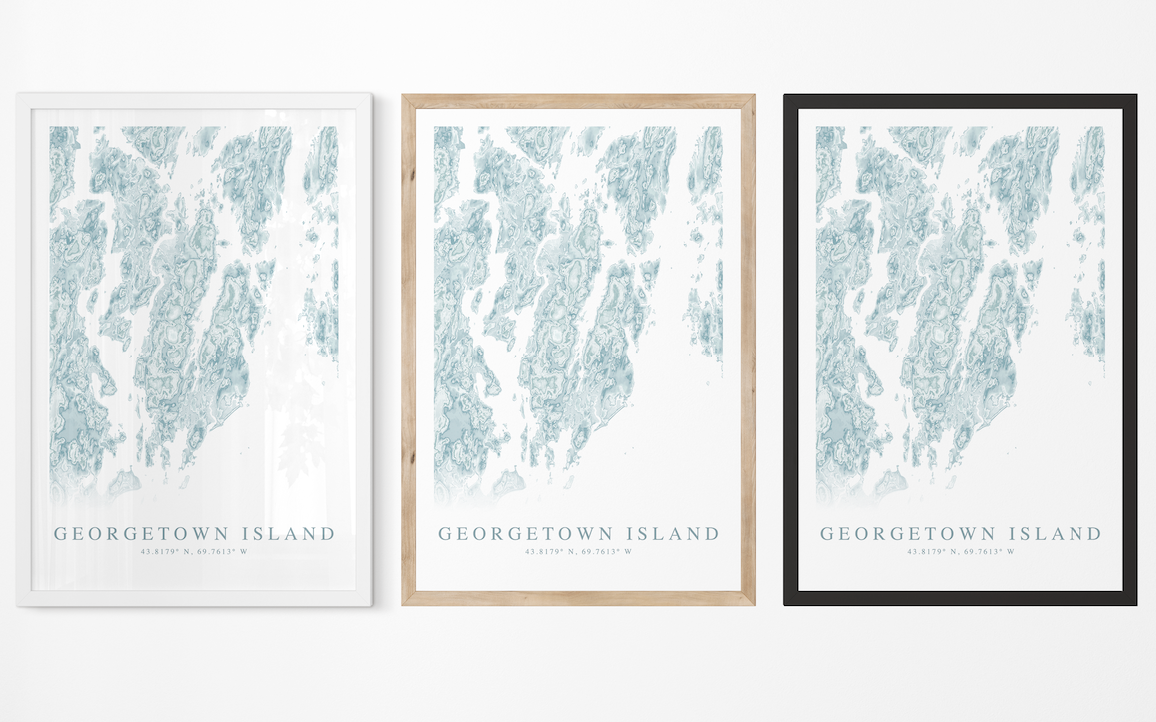 Georgetown Island ME Map Print