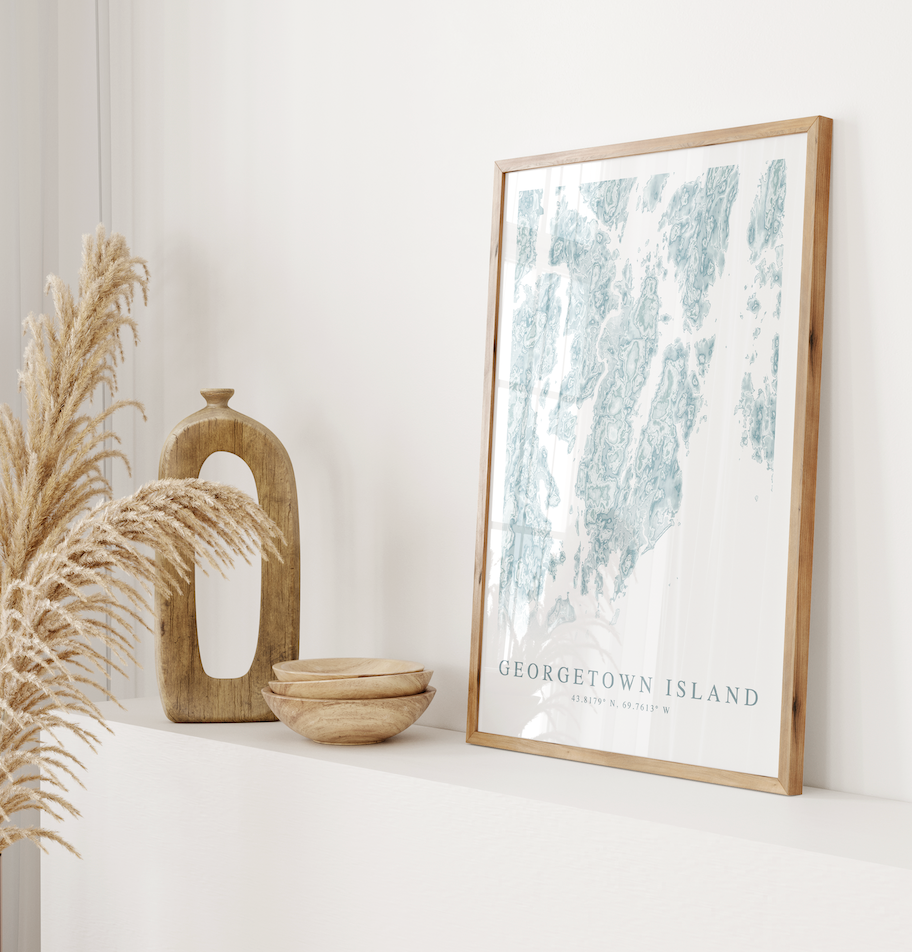 Georgetown Island ME Map Print