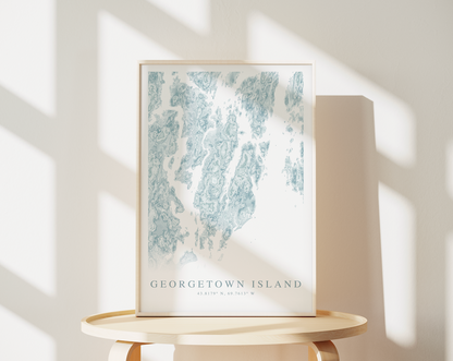 Georgetown Island ME Map Print