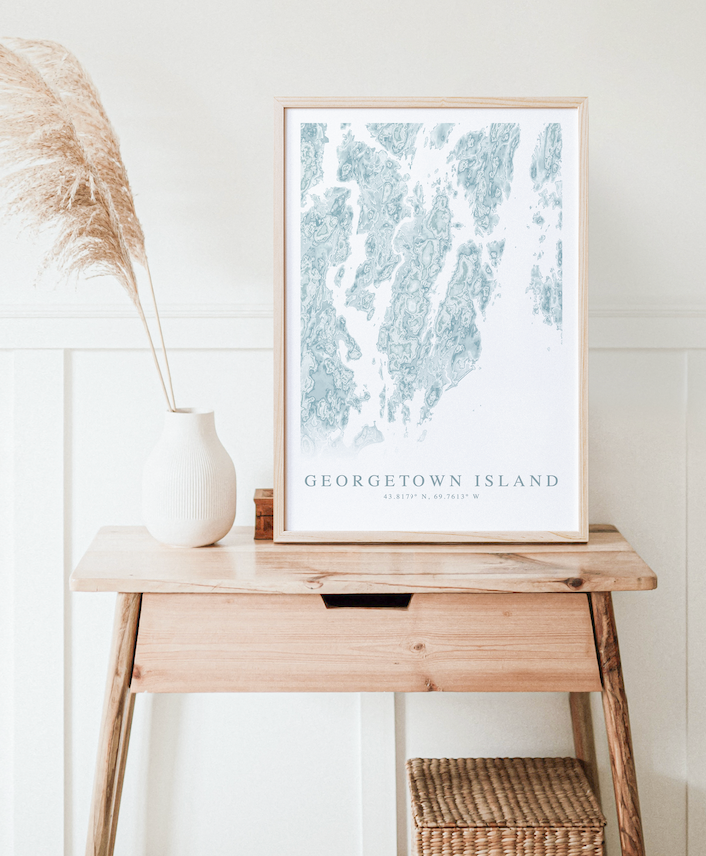 Georgetown Island ME Map Print