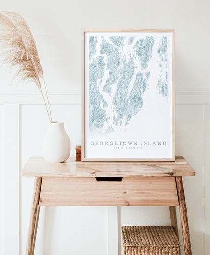 Georgetown Island ME Map Print