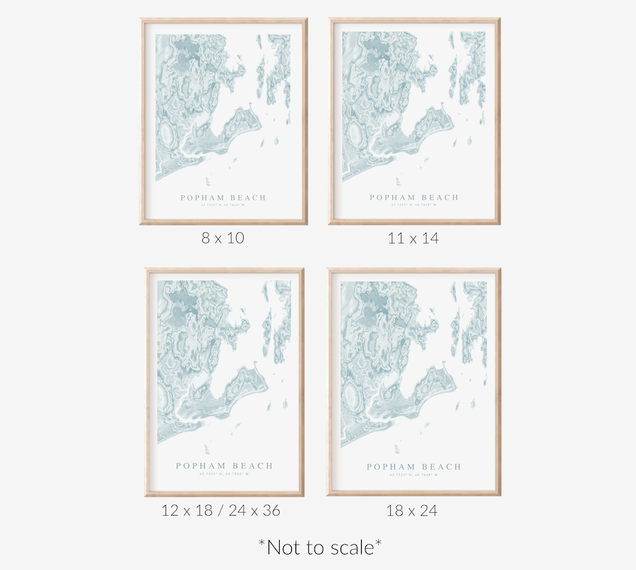Popham Beach Map Print