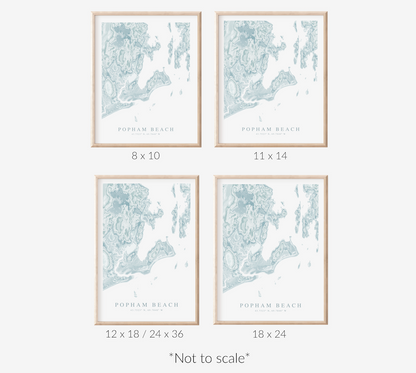 Popham Beach Map Print