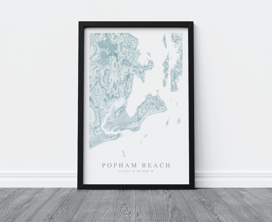 Popham Beach Map Print