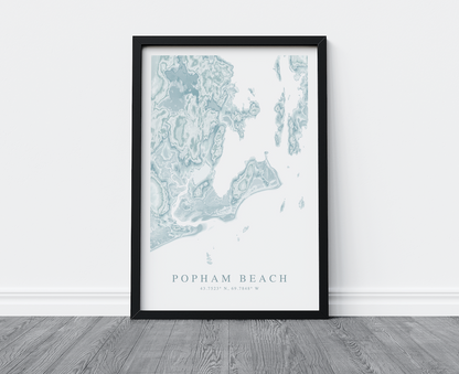 Popham Beach Map Print